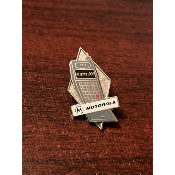 1996 Atlanta Olympics Motorola Cell Phones Centennial‎ Partner Lapel Hat Pin - Picture 1 of 3